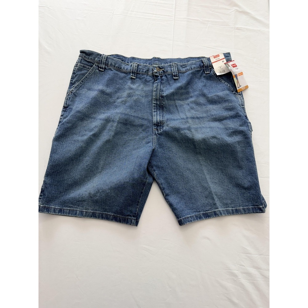 Wrangler Five Star Shorts Mens 48 Blue Denim Stretch Carpenter 10 Inseam